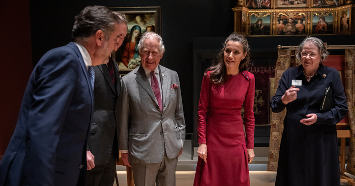 King Charles and Queen Letizia of Spain visiting the Spanish Gallery, Bishop Auckland